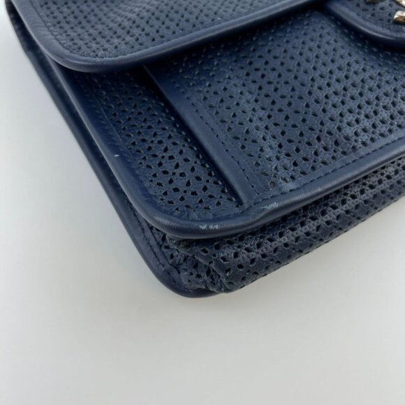 Chanel CC Logo Quilted Shoulder Bag Navy Leather Vintage - Picture 9 of 16